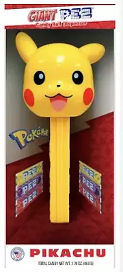 POKÉMON Pikachu GIANT PEZ Candy Roll DISPENSER 12” w/Candy Included - NEW SEALED