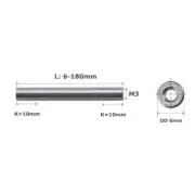 M3 Aluminum Column Round Threaded Sleeve Stud Standoff Nut Connector / OD 6mm