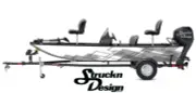 Grayscale Diamond Square Pattern Design Wrap Fishing Bass Boat Vinyl Decal USA