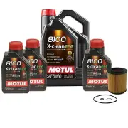 8L Motul 8100 X-CLEAN EFE 5W30 Wix Filter Engine Motor Oil Change Kit API SN