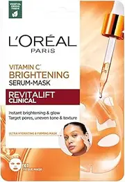 L'Oreal Paris Revitalift Clinical, Vitamin C + Salicylic, Brightening Serum Sheet Mask, 1 Pack