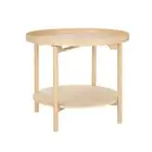 Artiss Coffee Table End Table Bedside Shelf 2-Tier Round 70CM Wooden Legs