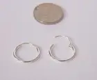 925 Sterling Silver 12mm Small Top Hinged Hoop Sleeper Earrings Nose Ring GIFT N