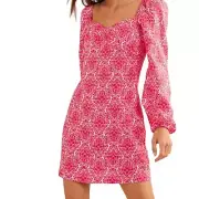 Boden|Linen Mini Shift Dress|Pop Peony/Vine Terrace|NWT|SZ 12R