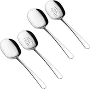 Barbuly Serving Spoons Set, 10 Inch Slotted Spoon and Serving Spoon, Spoons Silverware, Cooking Spoon, Pasta Spoon,Pack of 4