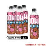 【OOHA】氣泡飲 水蜜桃烏龍茶 寶特瓶500ML X4入/組(零糖零卡零脂)