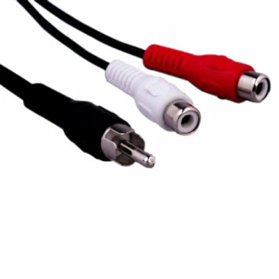 Kentek 6 inch RCA Male to 2 RCA Female Y-Cable for PC Car System Audio Player