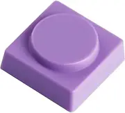 Mechkeeb Blocks Shape Low Profile Keycaps 16 Keys PBT or PC Material Transparent Frosted Keycap for MX Mechanical Keyboard (Purple Circular)
