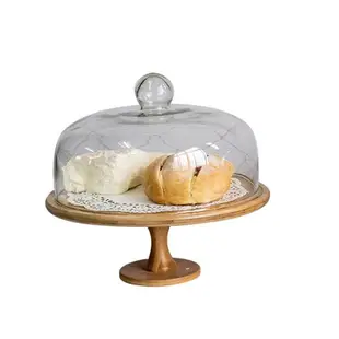 Cake dessert stand display rack snack tray with glass cover