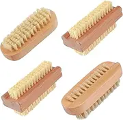 Double Sided Nail Brush for Every Day Use - 2 different kinds of Nail Brushes with Plastic Handle For Cleaning Nails - Easy to Use Brushes - Nail Cleaning Scrubbing Brush for Hands Feet Nails (2)