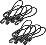 EXAOMBLE 20pcs Luggage Rope Elastic Rope for Outdoor Tent Motorcycle Luggage Straps Tie Down Straps with Hooks Long Bungee Cords Bungee Cord with Carabiner Camping Clothesline Black Nylon