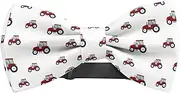 [KAWAMOUSE] Adjustable Pre-tied bow tie for toddler Boys (Red Tractor On Pattern) Elegant Cute Bowties for Dogs Cats Pets, Pattern as Shown
