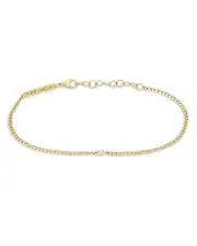 Zoe Chicco 14K Yellow Gold Floating Diamonds Diamond Curb Link Bracelet
