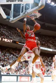 Scottie Pippen Chicago Bulls slam dunks the ball v Miami H Basketball 1988 Photo