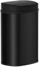 Devanti Rubbish Bin 50L Sensor Sliver Metal Body Kitchen Automatic Trash Bins Can, Home Appliance, Senors and Manual Operation Liner Holder Fully Closed Lid Fingerprint Resistant Black