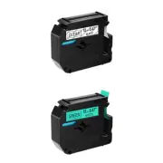 2PK Compatible For Brother P-touch 12mm Label Tape M-K131 M-K731 Clear/Green