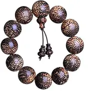 [YANYUEAZ] Prayer Beads,Beads Necklace,Bracelet, 15/18/20 mm Wood Bracelet Tibetan Buddhist Handmade Beads Prayer Elastic with Gourd Pendant Macrame Unique Texture(Color:A,Size:18mm) (Color : B (