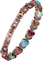 Jecanori Pure Copper Bracelets for Women, Ultra Strength Magnetic Bracelets for Women with 3800 Gauss Ultra Magnets and Sizing Tool