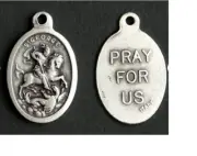 ST GEORGE DRAGON PROTECT CHRISTIAN PRAY Charm 925 Sterling Silver 22" Necklace