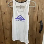 Women's Lrg Nike Trail Running Run Mesh Lightweight Tri-Blend SLIM Fit Tank Top