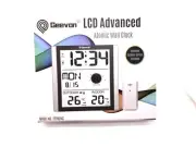 Digital Atomic Wall Clock Temp Calender Alarm Moon Phase With Outdoor Sensor B.O