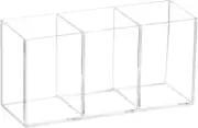 ® 3 Compartments Acrylic Brush Holder Pen Holder - Clear Acrylic Organiser for D