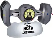 8ft Gemmy Airblown Disney Stars Wars Christmas TIE Fighter with Sign Inflatable