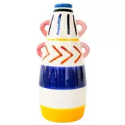 Urban Products Harlequin Squat Home Decor Decorative Flower Vase Colourful 21cm