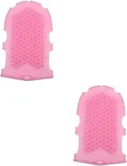 Beatifufu 2pcs 2 Glove Bath Brush Skin Exfoliating Scrubber Silcone Body Scrubbers Back Cleaning Scrubber Back Scrubber Exfoliating Body Brush Body Exfoliating Scrubber Pink