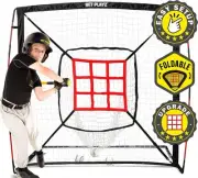 Baseball Net - Pitching & Hitting Net (9 Strike Zone, Portable & Quick-Fold) ...