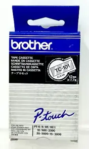 Brother TC-101 12mm Black on Clear - Label Tape Cartridge for P-Touch