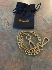 Mautto Classic Curb Chain Bag Strap Gold Tone 20 Inch