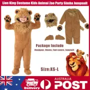 Lion King Costume Boys Kids Animal Zoo Party Simba Book Week Jumpsuit Cosplay AU