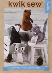 Kwik Sew K4304 PLUSH Forest Animals Squirrel Skunk Owl Beaver UNCUT Pattern