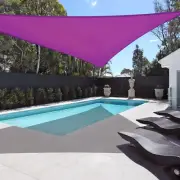 Sun Shade Sail 28FT 97% UV Block Triangle Canopy Outdoor Patio Pool Fuchsia