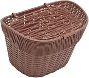 Perfeclan Woven Bike Basket Storage Basket Lightweight Sundries Organizer Sturdy with Lid Carrying Case for Folding Bikes Toys Umbrella