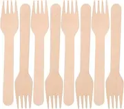 100Pcs Disposable Wooden Forks for Barbecue Picnics and Parties Lightweight Serving Utensils for Desserts and Appetizers Convenient Tableware for Outdoor Events