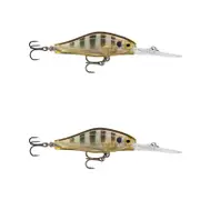 2x Rapala 7cm Shadow Rap Jack Deep Dive Crankbait Fish Lures - Glassy Gil UV