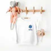 Planet Kids Sweatshirt Space Theme Aliens Cute Boys Girls Clothing