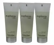 Euphoria By Calvin Klein 3 Men Shower Gel/Body Wash 3.4oz NNB Extremely Rare