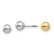 Madi K Kid's Earrings 14k Two-tone Reversible Screw Back Closure, 5 mm