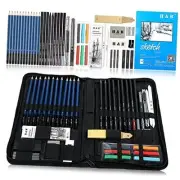 48 Professional Sketching Pencils and Drawing Kits, Including Sketching Pads,