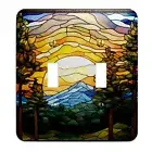 Painted Sunset in the Mountains Decorative Switchplate | Light Switch Cover, Mul