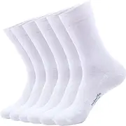 [R RELAXIFE] Mens Classic Cotton Dress Socks Thin Lightweight for Office Business Comfortable Casual Crew Socks Black 6 Pack