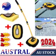 Telescopic Adjustable Car Wash Mop Brush Kit Long Handle Vehicle Cleaning ToCR
