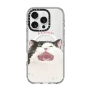 iPhone 16 Pro Clear Case MagSafe Compatible AHH! Cat by Watercatlor