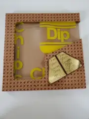MCM 70s Chip And Dip Tray Glass Scarce NIB Block Letters Graphic