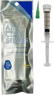 Aida Chemical Industry Art Clay Silver Syringe Type 0.3 oz (10 g) (Includes 1 Nozzle)