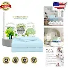 Luxury Sky Blue Full Bed Sheet Set - 400 Thread Count 100% Cotton Percale