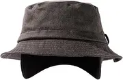 [TOP-EX] XL/XXL Unisex Winter Hat, Warm and Waterproof, with Fleece Lining, Outdoor Rain Hats for Cold Rainy Days, Adjustable, Foldable, Windproof, 582_Black, L